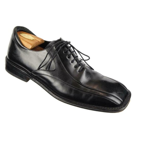 MEZLAN Sz. 10 M Square Toe Bicycle Toe Oxfords Dress Shoes SPAIN Black Leather